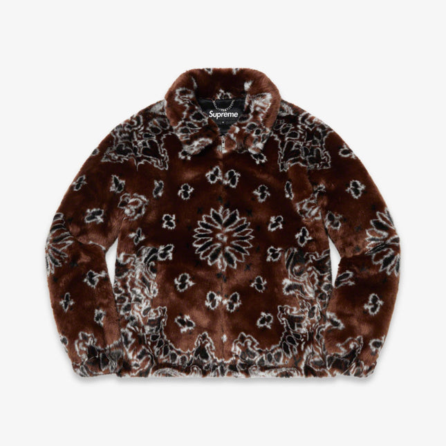 Supreme Faux Fur Bomber Jacket 'Bandana' Brown (SS21) - SOLE SERIOUSS (1)