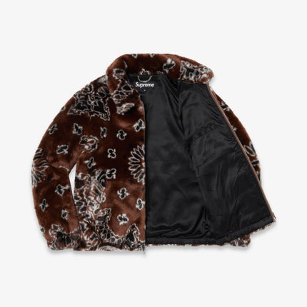 Supreme Faux Fur Bomber Jacket 'Bandana' Brown (SS21) - SOLE SERIOUSS (2)