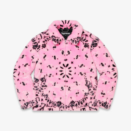 Supreme Faux Fur Bomber Jacket 'Bandana' Pink (SS21) - SOLE SERIOUSS (1)