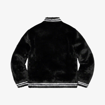 Supreme Faux Fur Varsity Jacket Black (SS20) - SOLE SERIOUSS (3)