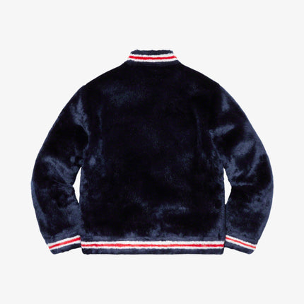 Supreme Faux Fur Varsity Jacket Navy (SS20) - SOLE SERIOUSS (3)