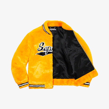 Supreme Faux Fur Varsity Jacket Yellow (SS20) - SOLE SERIOUSS (2)