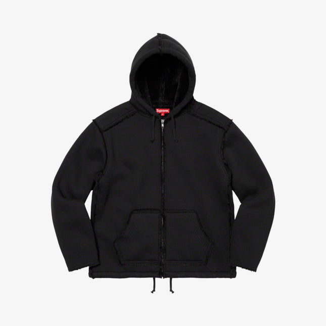 Supreme Fuax Shearling Hooded Jacket Black (FW21) - SOLE SERIOUSS (1)