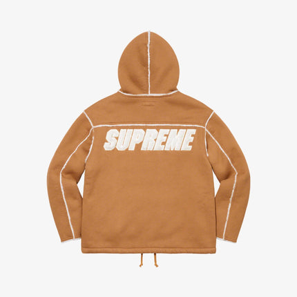 Supreme Fuax Shearling Hooded Jacket Tan (FW21) - SOLE SERIOUSS (3)