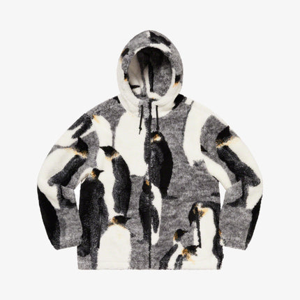 Supreme Hooded Fleece Jacket 'Penguins' Black (FW20) - SOLE SERIOUSS (1)