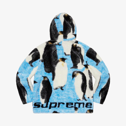 Supreme Hooded Fleece Jacket 'Penguins' Blue (FW20) - SOLE SERIOUSS (2)