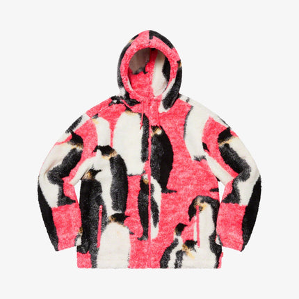 Supreme Hooded Fleece Jacket 'Penguins' Pink (FW20) - SOLE SERIOUSS (1)