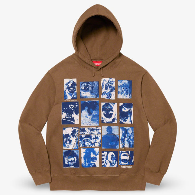 Supreme Hooded Sweater 'Collage Grid' Olive Brown (FW21) - SOLE SERIOUSS (1)