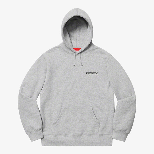 Supreme Hooded Sweatshirt '1-800' Heather Grey (FW19) - SOLE SERIOUSS (1)