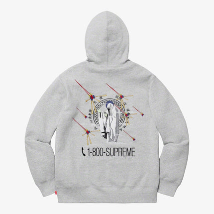 Supreme Hooded Sweatshirt '1-800' Heather Grey (FW19) - SOLE SERIOUSS (2)