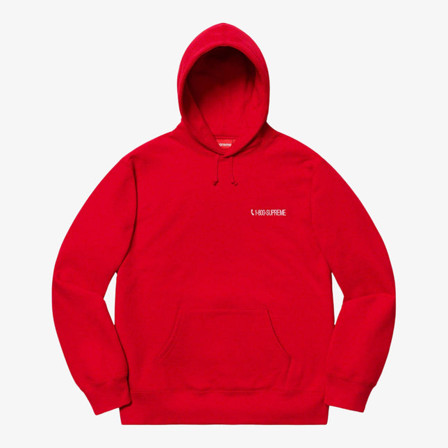 Supreme Hooded Sweatshirt '1-800' Red (FW19) - SOLE SERIOUSS (1)