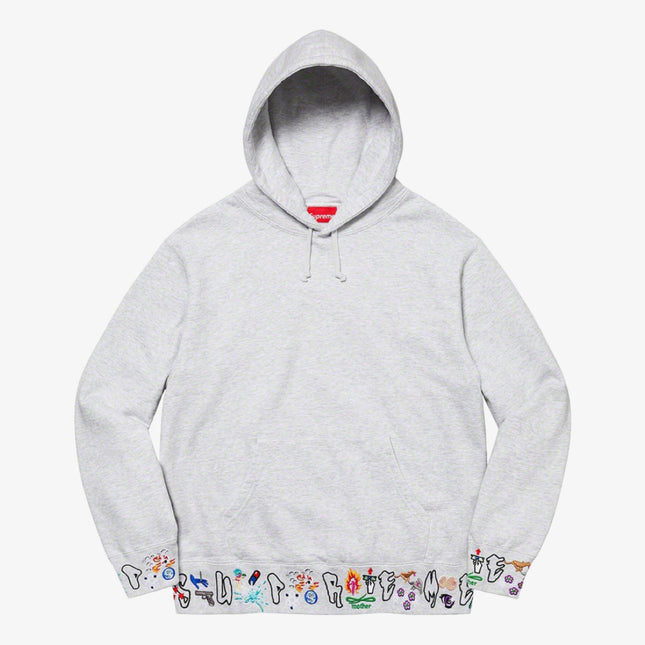 Supreme Hooded Sweatshirt 'AOI Icons' Ash Grey (FW21) - SOLE SERIOUSS (1)