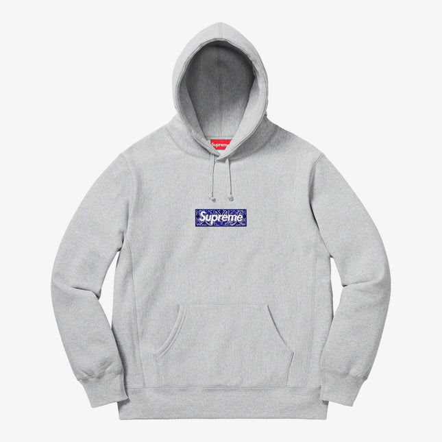 Supreme Hooded Sweatshirt 'Bandana Box Logo' Heather Grey (FW19) - SOLE SERIOUSS (1)