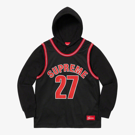 Supreme Hooded Sweatshirt 'Basketball Jersey' Black (SS21) - SOLE SERIOUSS (1)