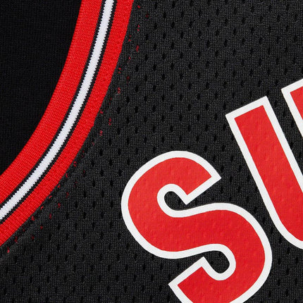 Supreme Hooded Sweatshirt 'Basketball Jersey' Black (SS21) - SOLE SERIOUSS (3)