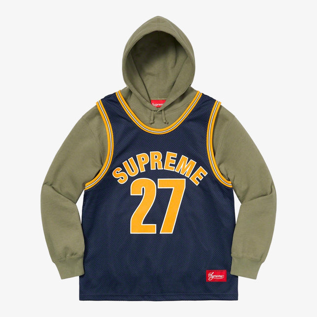 Supreme Hooded Sweatshirt 'Basketball Jersey' Light Olive (SS21) - SOLE SERIOUSS (1)