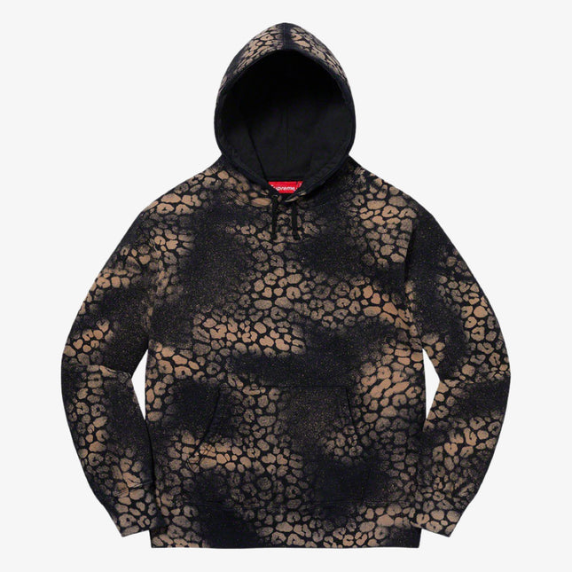 Supreme Hooded Sweatshirt 'Bleached Leopard' Black (FW21) - SOLE SERIOUSS (1)