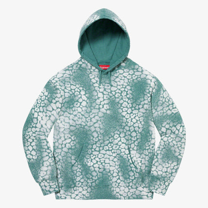 Supreme Hooded Sweatshirt 'Bleached Leopard' Dusty Teal (FW21) - SOLE SERIOUSS (1)