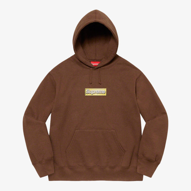 Supreme Hooded Sweatshirt 'Bling Box Logo' Dark Brown (SS22) - SOLE SERIOUSS (1)