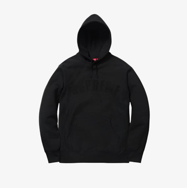 Supreme Hooded Sweatshirt 'Chenille Arc' Black (SS17) - SOLE SERIOUSS (1)