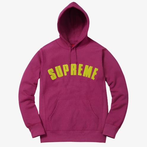 Supreme Hooded Sweatshirt 'Chenille Arc' Magenta (SS17) - SOLE SERIOUSS (1)