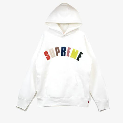 Supreme Hooded Sweatshirt 'Chenille Arc' White (SS17) - SOLE SERIOUSS (1)