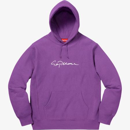 Supreme Hooded Sweatshirt 'Classic Script' Violet (FW18) - SOLE SERIOUSS (1)