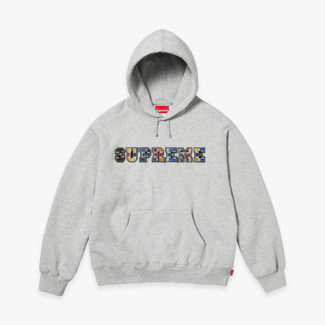 Supreme Hooded Sweatshirt 'Collegiate Patchwork Leather' Heather Grey FW23 - Atelier-lumieres Cheap Sneakers Sales Online (1)