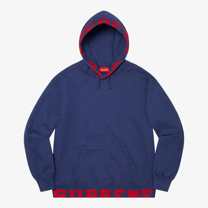 Supreme Hooded Sweatshirt 'Cropped Logos' Washed Navy (SS21) - SOLE SERIOUSS (1)