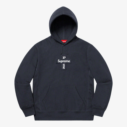 Supreme Hooded Sweatshirt 'Cross Box Logo' Navy (FW20) - SOLE SERIOUSS (1)