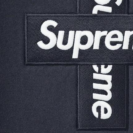 Supreme Hooded Sweatshirt 'Cross Box Logo' Navy (FW20) - SOLE SERIOUSS (2)