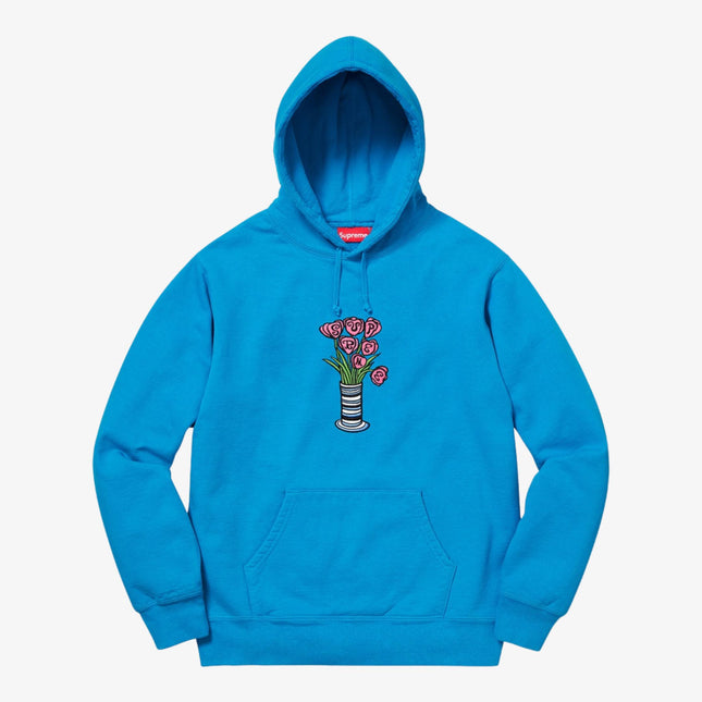 Supreme Hooded Sweatshirt 'Flowers' Bright Blue (FW18) - SOLE SERIOUSS (1)