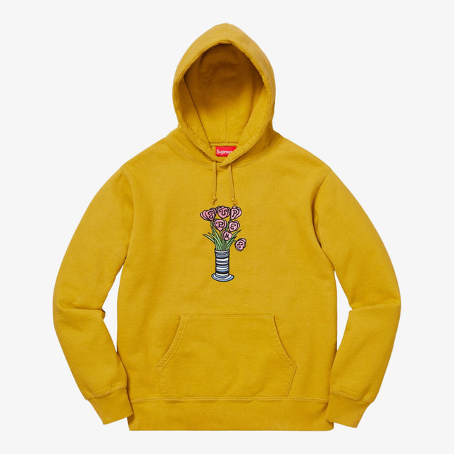 Supreme Hooded Sweatshirt 'Flowers' Mustard (FW18) - SOLE SERIOUSS (1)