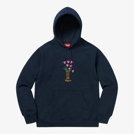 Supreme Hooded Sweatshirt 'Flowers' Navy FW18 - SOLE SERIOUSS (1)