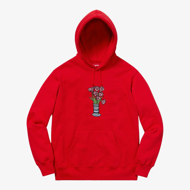 Supreme Hooded Sweatshirt 'Flowers' Red (FW18) - SOLE SERIOUSS (1)