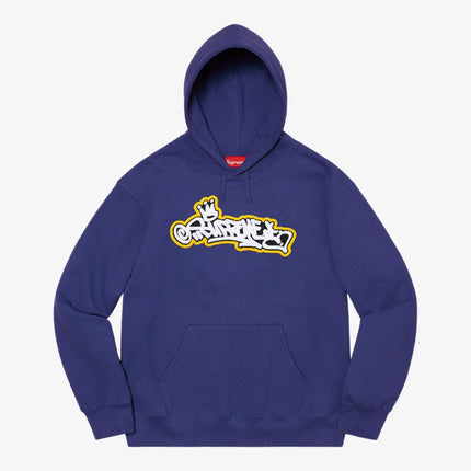 Supreme Hooded Sweatshirt 'Handstyle' Washed Navy (SS21) - SOLE SERIOUSS (1)