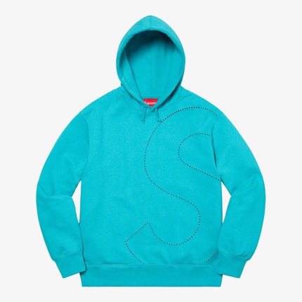 Supreme Hooded Sweatshirt 'Laser Cut S Logo' Cyan (SS21) - SOLE SERIOUSS (1)