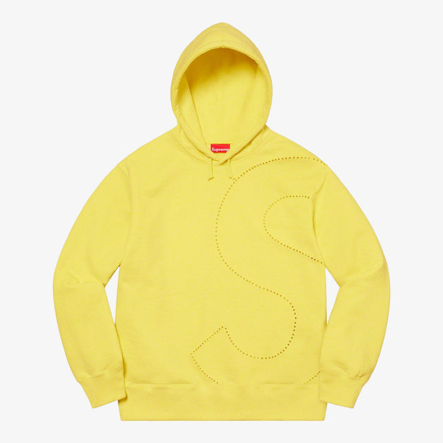 Supreme Hooded Sweatshirt 'Laser Cut S Logo' Light Lemon (SS21) - SOLE SERIOUSS (1)