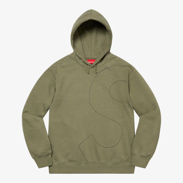 Supreme Hooded Sweatshirt 'Laser Cut S Logo' Light Olive (SS21) - SOLE SERIOUSS (1)