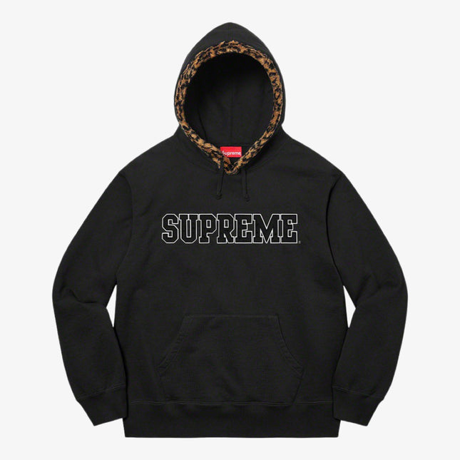 Supreme Hooded Sweatshirt 'Leopard Trim' Black (FW21) - SOLE SERIOUSS (1)