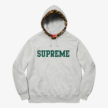 Supreme Hooded Sweatshirt 'Leopard Trim' Heather Grey (FW21) - SOLE SERIOUSS (1)