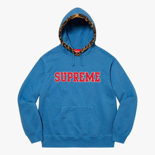 Supreme Hooded Sweatshirt 'Leopard Trim' Pale Royal (FW21) - SOLE SERIOUSS (1)