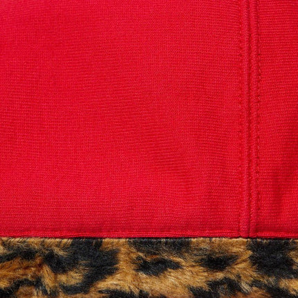 Supreme Hooded Sweatshirt 'Leopard Trim' Red FW21 - SOLE SERIOUSS (2)