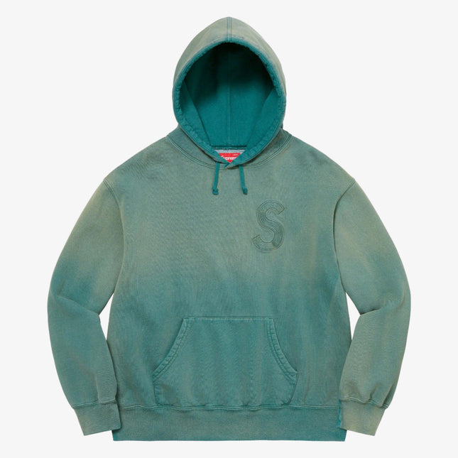 Supreme Hooded Sweatshirt 'Overdyed S Logo' Teal (SS23) - SOLE SERIOUSS (1)