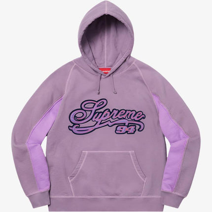 Supreme Hooded Sweatshirt 'Paneled Script' Dusty Purple (SS21) - SOLE SERIOUSS (1)