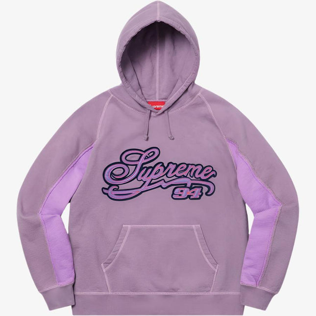 Supreme Hooded Sweatshirt 'Paneled Script' Dusty Purple (SS21) - SOLE SERIOUSS (1)