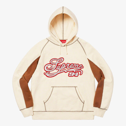 Supreme Hooded Sweatshirt 'Paneled Script' Natural (SS21) - SOLE SERIOUSS (1)