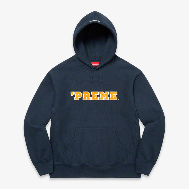 Supreme Hooded Sweatshirt 'Preme' Navy (FW22) - SOLE SERIOUSS (1)