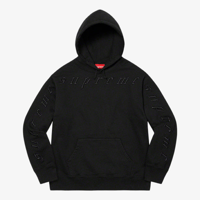 Supreme Hooded Sweatshirt 'Raised Embroidery' Black (FW21) - SOLE SERIOUSS (1)