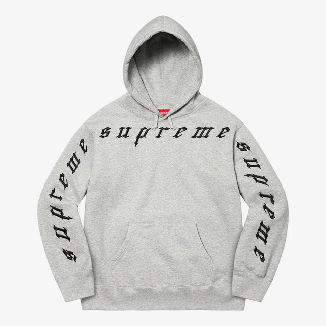 Supreme Hooded Sweatshirt 'Raised Embroidery' Heather Grey (FW21) - SOLE SERIOUSS (1)